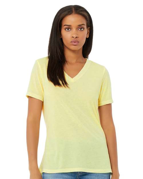 BELLA + CANVAS - Women's Relaxed Triblend Short Sleeve V-Neck Tee - 6415