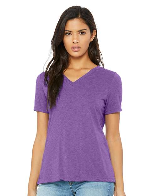 BELLA + CANVAS - Women's Relaxed Triblend Short Sleeve V-Neck Tee - 6415