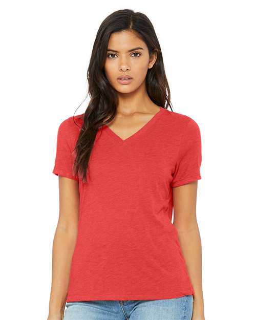 BELLA + CANVAS - Women's Relaxed Triblend Short Sleeve V-Neck Tee - 6415