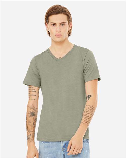BELLA + CANVAS 3005CVC Unisex Heather CVC V-Neck Tee