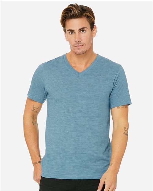 BELLA + CANVAS 3655 Unisex Textured Jersey V-Neck Tee