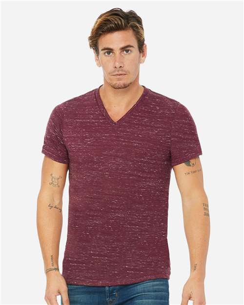 BELLA + CANVAS 3655 Unisex Textured Jersey V-Neck Tee