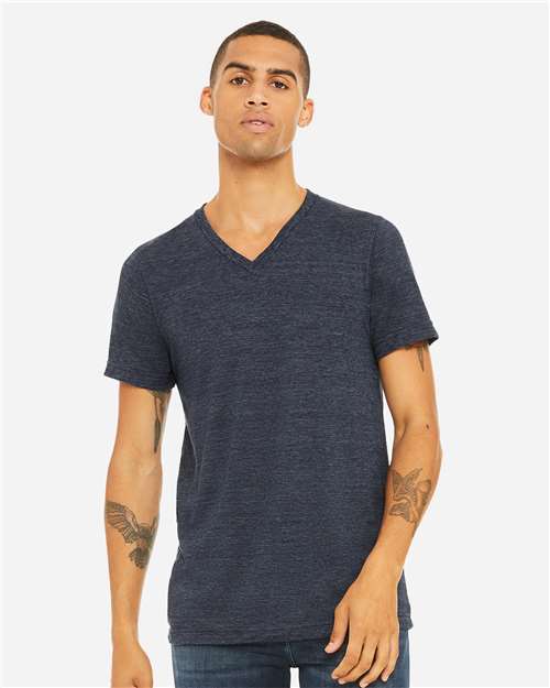 BELLA + CANVAS 3655 Unisex Textured Jersey V-Neck Tee