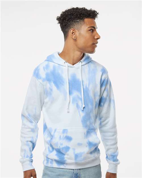 J. America 8861 Men's Tie-Dyed Fleece Hooded Sweatshirt