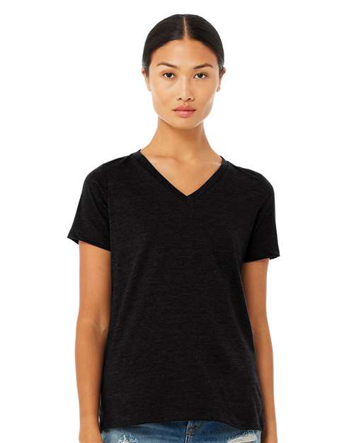 BELLA + CANVAS - Women's Relaxed Heather CVC V-Neck Tee - 6405CVC