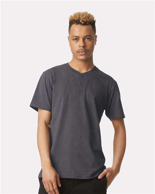 American Apparel - Unisex CVC Henley Tee - 2004CVC