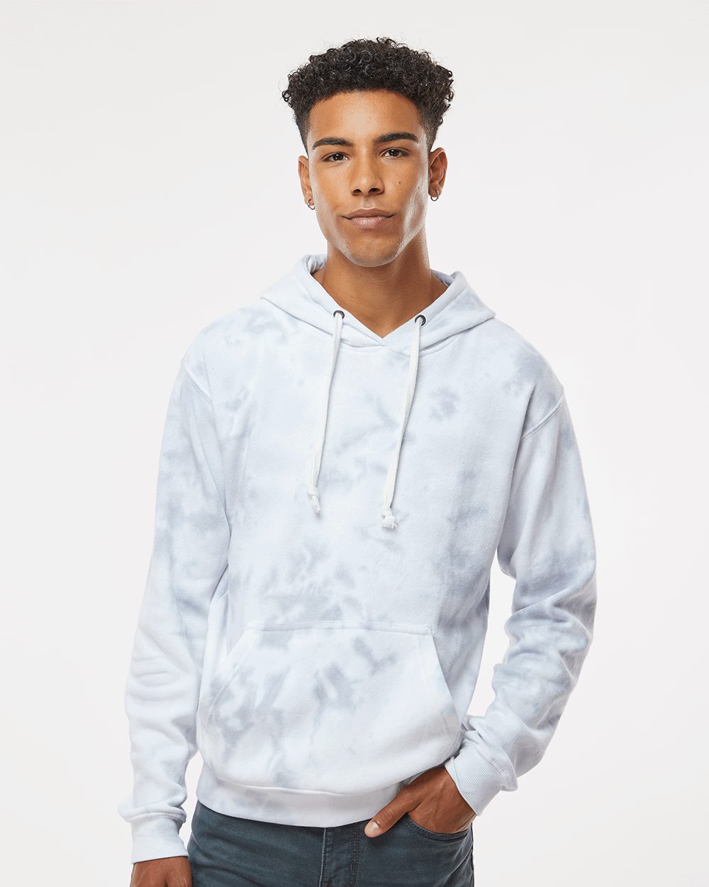 J. America 8861 Men's Tie-Dyed Fleece Hooded Sweatshirt