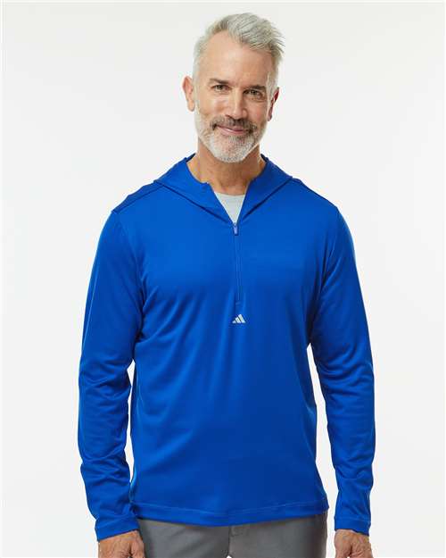 Adidas - Lightweight Performance Quarter-Zip Hooded Pullover - A596