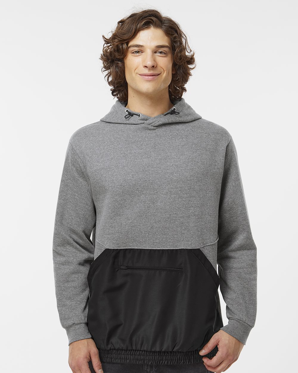 MV Sport 23112 Unisex Mixed Media Hooded Sweatshirt