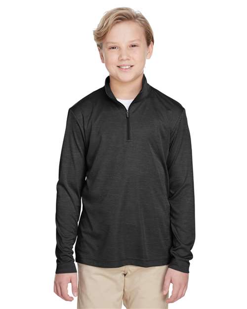 Team 365 TT31HY Youth Zone Sonic Heather Performance Quarter-Zip Pullover