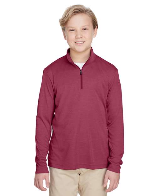 Team 365 TT31HY Youth Zone Sonic Heather Performance Quarter-Zip Pullover