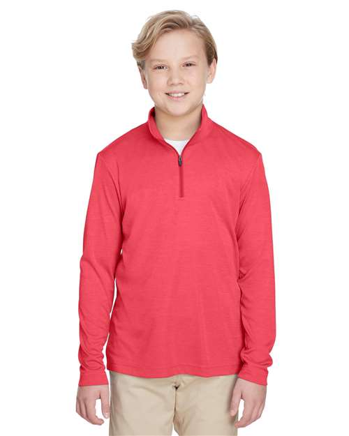 Team 365 TT31HY Youth Zone Sonic Heather Performance Quarter-Zip Pullover
