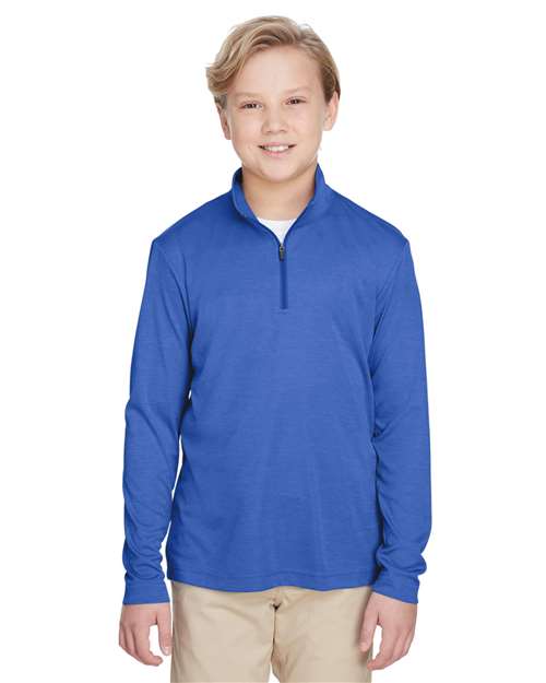 Team 365 TT31HY Youth Zone Sonic Heather Performance Quarter-Zip Pullover
