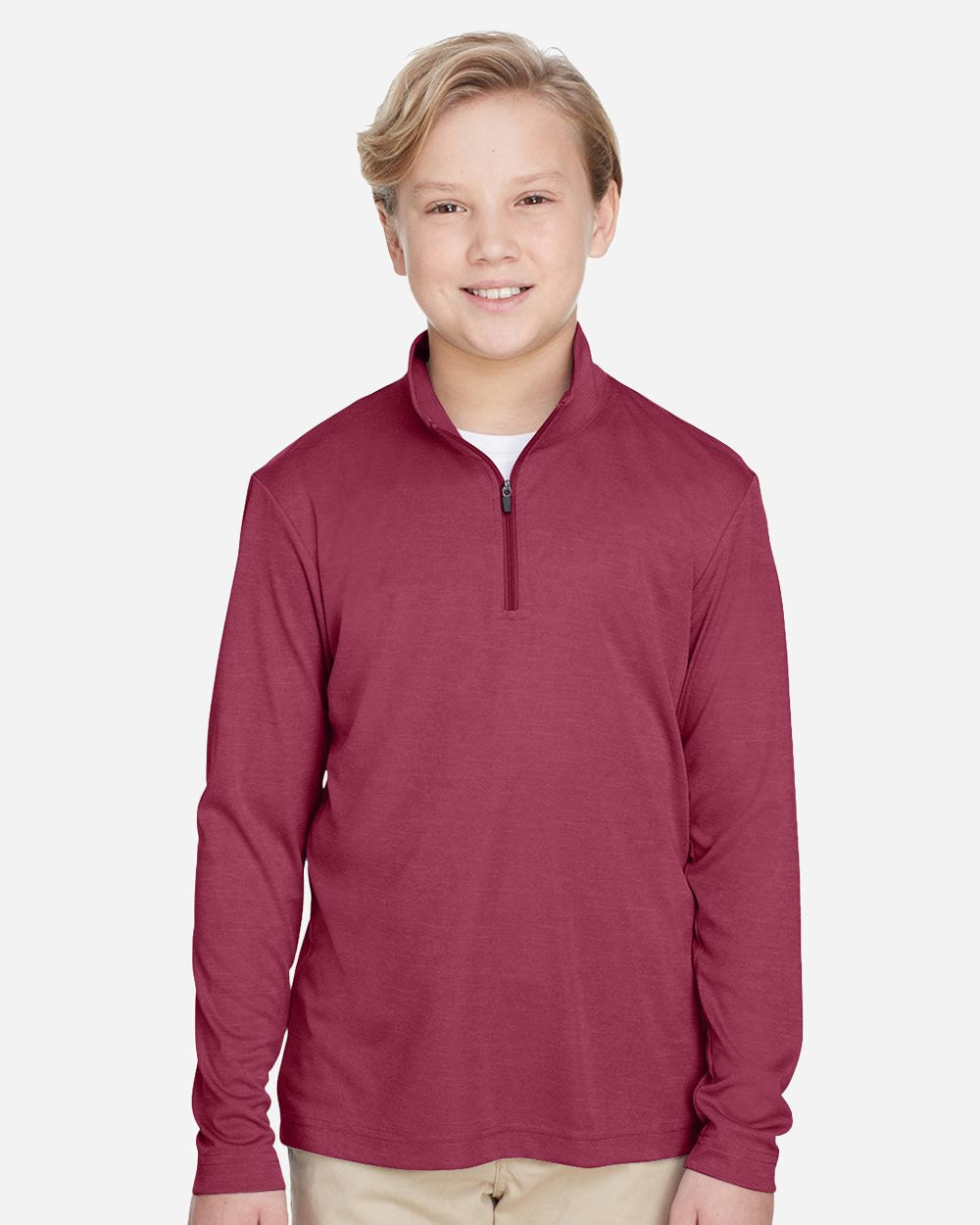 Team 365 TT31HY Youth Zone Sonic Heather Performance Quarter-Zip Pullover