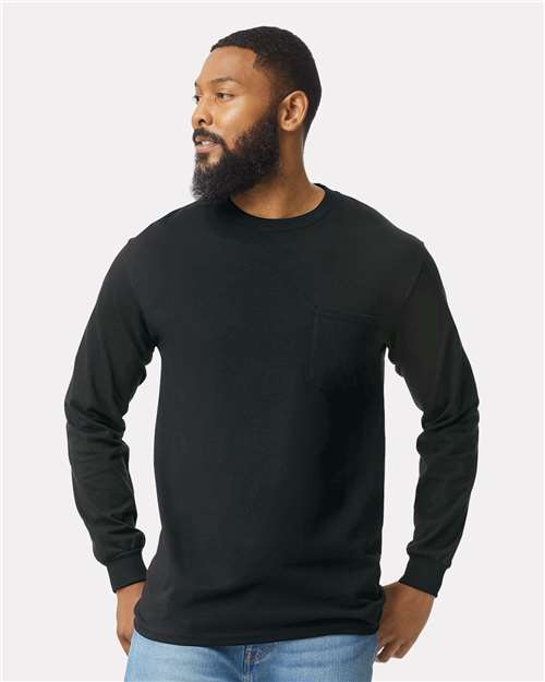 Gildan - Ultra Cotton® Long Sleeve Pocket T-Shirt - 2410