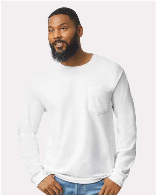 Gildan - Ultra Cotton® Long Sleeve Pocket T-Shirt - 2410