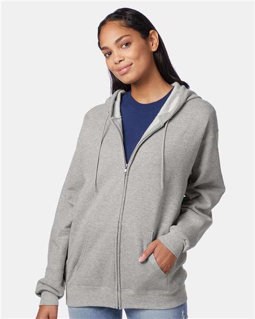 Hanes P180 Unisex EcoSmart® Full-Zip Hooded Sweatshirt