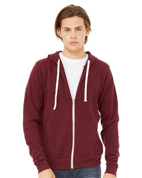 BELLA + CANVAS - Unisex Triblend Sponge Fleece Full-Zip Hoodie Sweatshirt - 3909