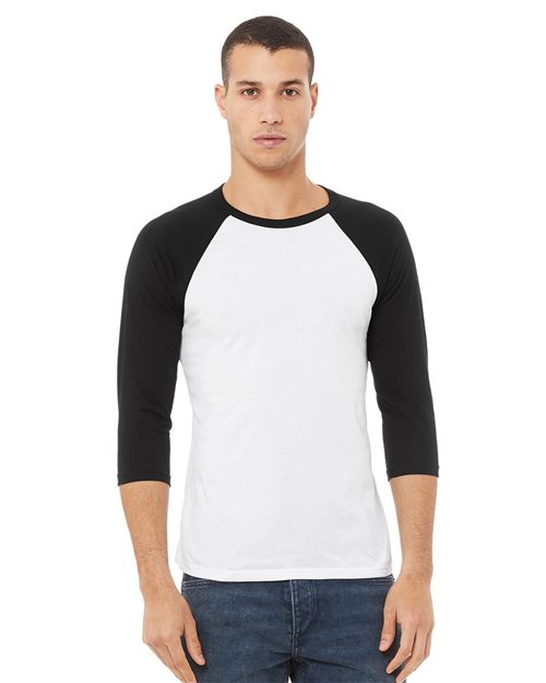 BELLA + CANVAS 3200 Unisex Three-Quarter Sleeve Baseball Tee