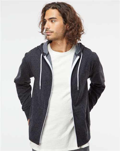 Independent Trading Co. AFX90UNZ Unisex Lightweight Full-Zip Hooded Sweatshirt