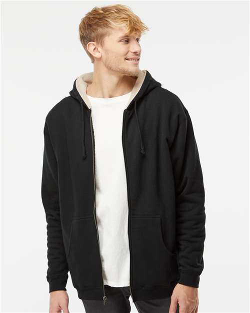 Independent Trading Co. - Men's Sherpa-Lined Full-Zip Hooded Sweatshirt - EXP40SHZ