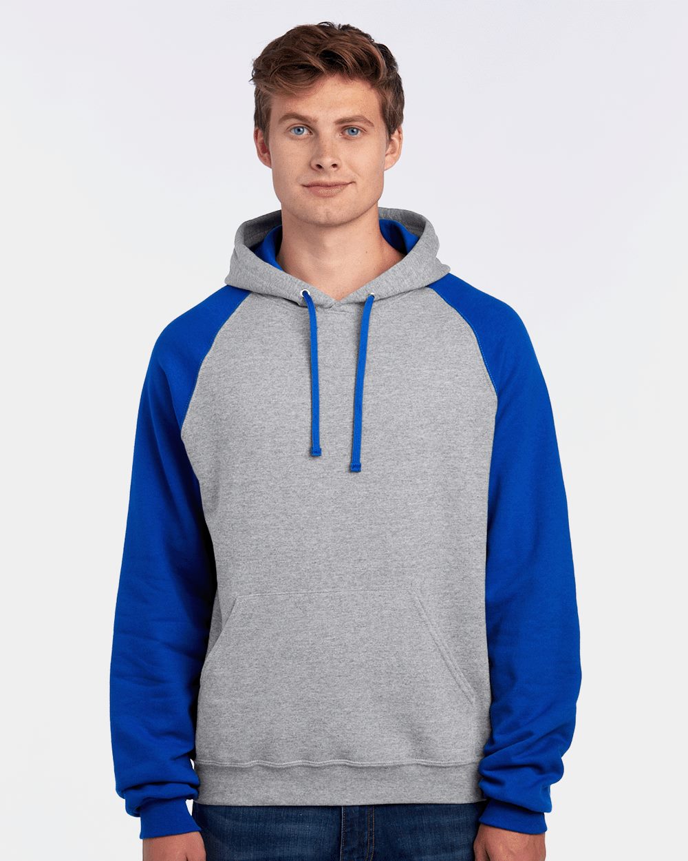 JERZEES 96CR Unisex Nublend® Colorblocked Raglan Hooded Sweatshirt