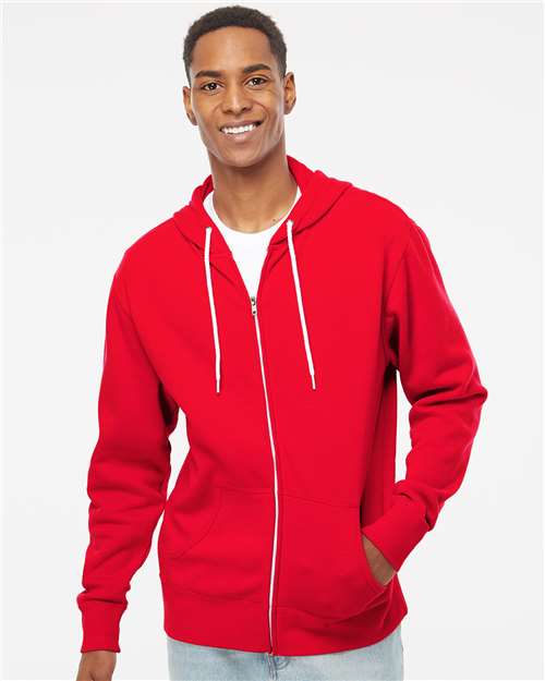 Independent Trading Co. AFX90UNZ Unisex Lightweight Full-Zip Hooded Sweatshirt
