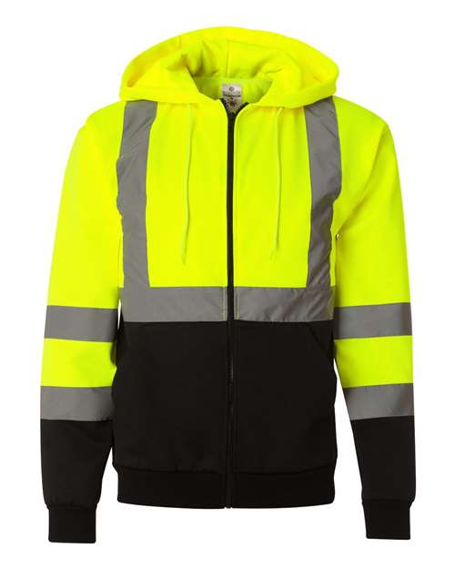 Kishigo - Unisex Hi-Vis Full-Zip Hooded Sweatshirt - JS102-103