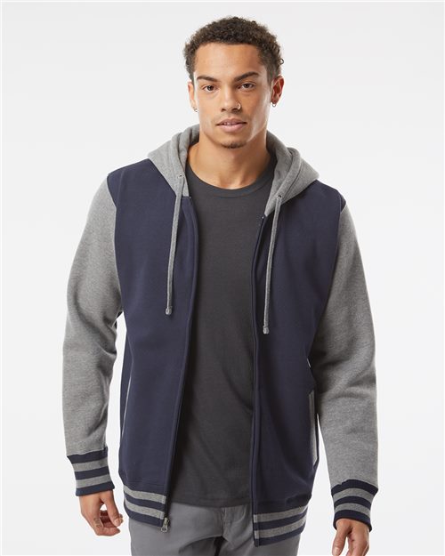 Independent Trading Co. - Unisex Heavyweight Varsity Full-Zip Hooded Sweatshirt - IND45UVZ