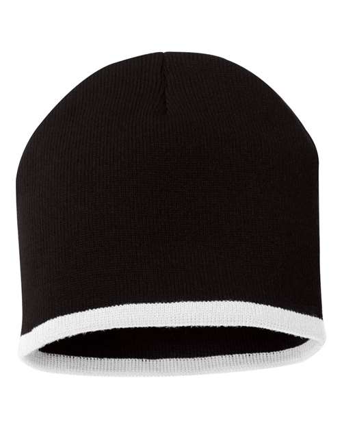 Sportsman - 8" Bottom-Striped Beanie - SP09