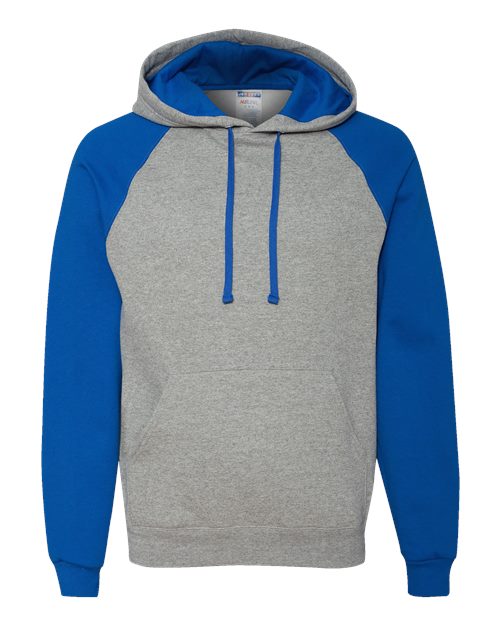 JERZEES 96CR Unisex Nublend® Colorblocked Raglan Hooded Sweatshirt