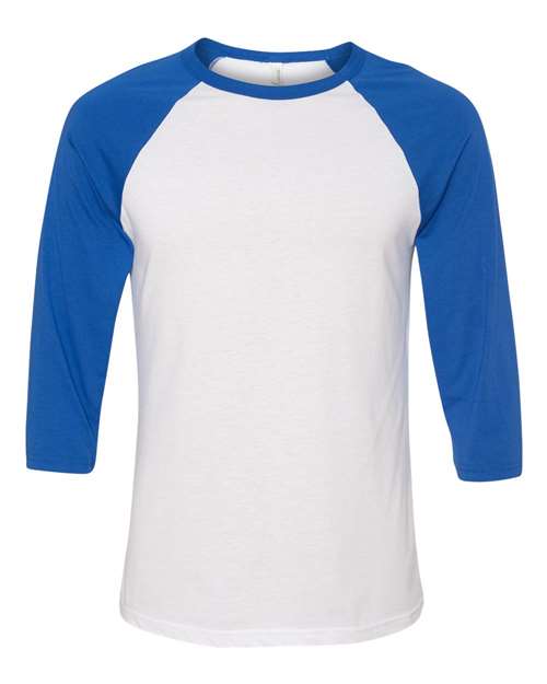 BELLA + CANVAS 3200 Unisex Three-Quarter Sleeve Baseball Tee