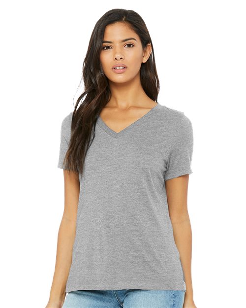 BELLA + CANVAS - Women's Relaxed Heather CVC V-Neck Tee - 6405CVC