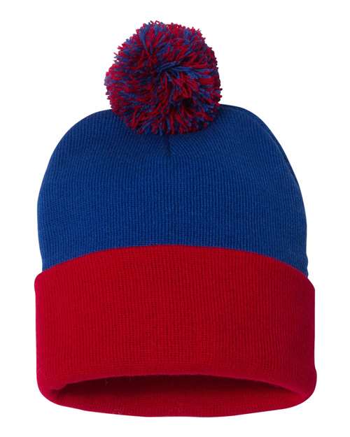 Sportsman SP15 12" Pom-Pom Cuffed Beanie