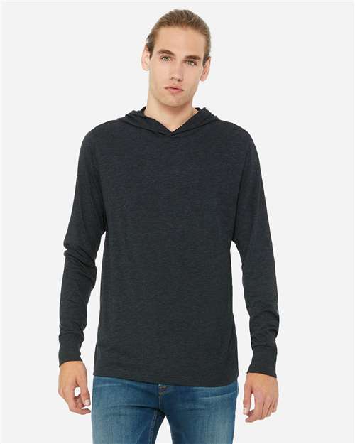 BELLA + CANVAS 3512 Unisex Jersey Hooded Long Sleeve Tee