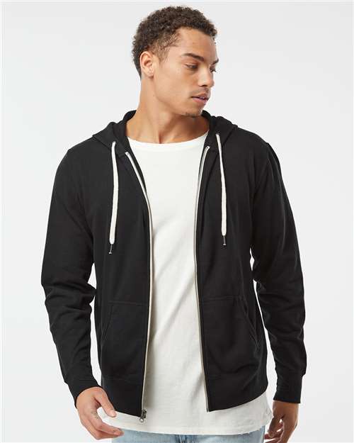 Independent Trading Co. - Unisex Heathered French Terry Full-Zip Hooded Sweatshirt - PRM90HTZ