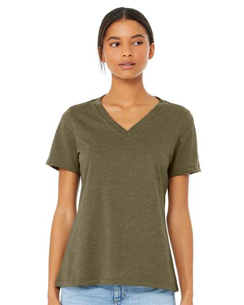 BELLA + CANVAS - Women's Relaxed Heather CVC V-Neck Tee - 6405CVC