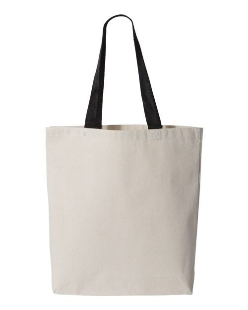 Q-Tees Q4400 11L Canvas Tote with Contrast-Color Handles