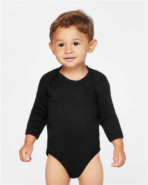 Rabbit Skins - Infant Long Sleeve Baby Rib Bodysuit - 4411