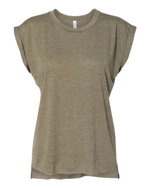 BELLA + CANVAS - Women’s Flowy Rolled Cuffs Muscle Tee - 8804