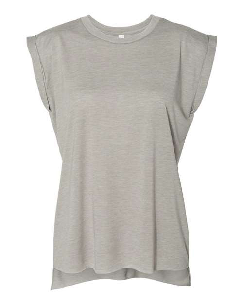 BELLA + CANVAS - Women’s Flowy Rolled Cuffs Muscle Tee - 8804