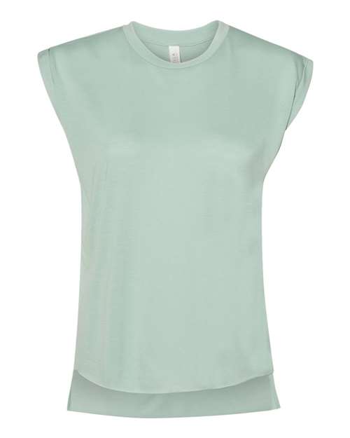 BELLA + CANVAS - Women’s Flowy Rolled Cuffs Muscle Tee - 8804