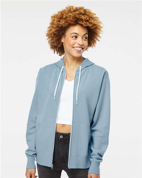 Independent Trading Co. AFX90UNZ Unisex Lightweight Full-Zip Hooded Sweatshirt