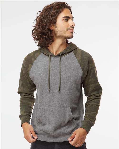 Independent Trading Co. PRM33SBP Unisex Special Blend Raglan Hooded Sweatshirt