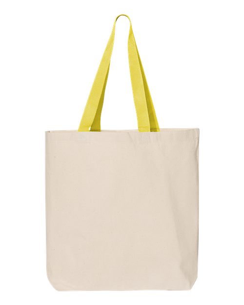 Q-Tees - 11L Canvas Tote with Contrast-Color Handles - Q4400