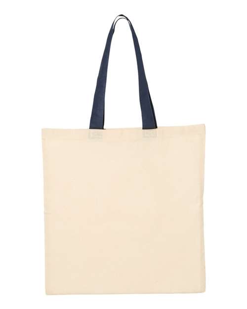 Q-Tees QTB6000 Economical Tote with Contrast-Color Handles