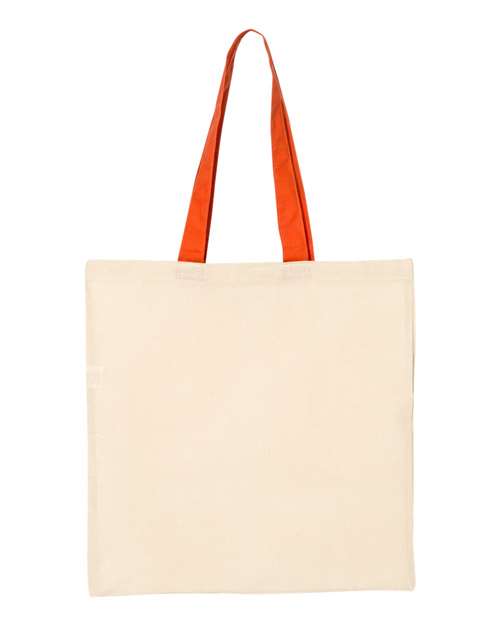 Q-Tees QTB6000 Economical Tote with Contrast-Color Handles