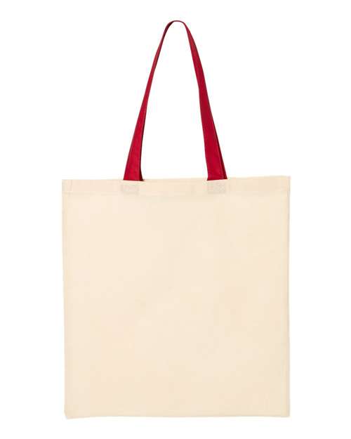 Q-Tees - Economical Tote with Contrast-Color Handles - QTB6000