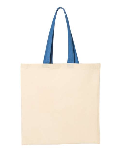 Q-Tees QTB6000 Economical Tote with Contrast-Color Handles
