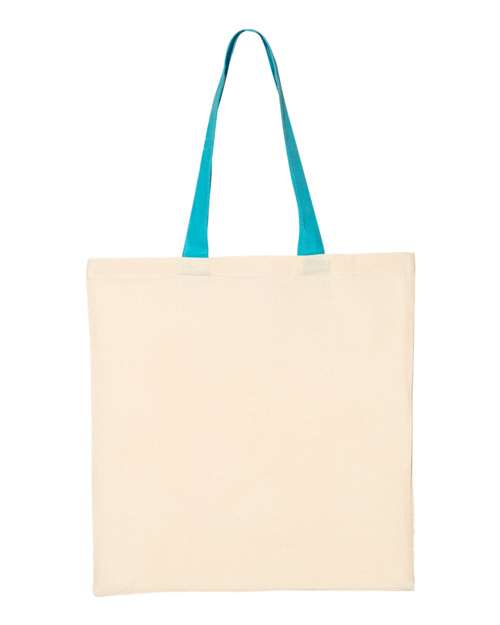 Q-Tees - Economical Tote with Contrast-Color Handles - QTB6000